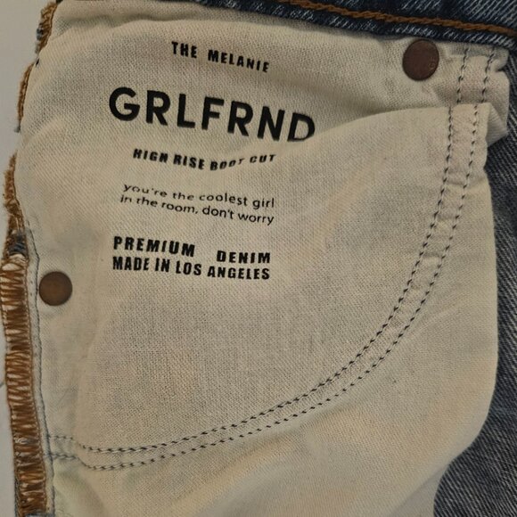 Grlfrnd The Melanie High Rise Boot Cut Cotton Denim Jeans 23 - Picture 9 of 12